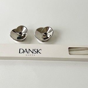 2 Dansk Candle Holders Heart Shape Tiny Tapers Nickel Plated + 10 Candles 15"